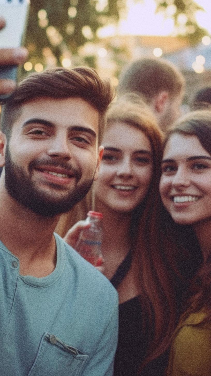 Junge Menschen arbeiten im Outdoor Kino